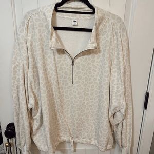 Old Navy cheetah quarter zip pullover